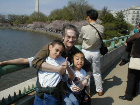 The boys, me, and cherry blossoms