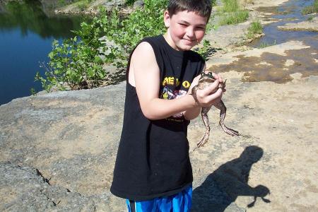 Josh with a pretty good frog.