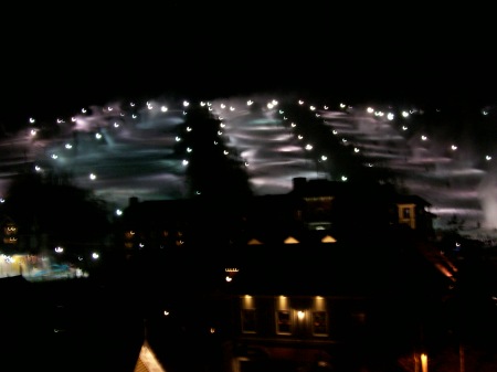 Three of the Many slopes at night