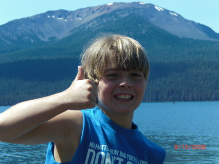 My son Cole at Diamond Lake