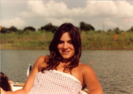 Debbie 1983 pregnant with her only child