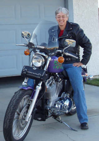 Kathy on the Harley