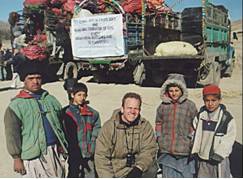 Tim with Tangi Saidan Village Children January 2002