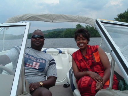 My cousin and I cruising down the CT river