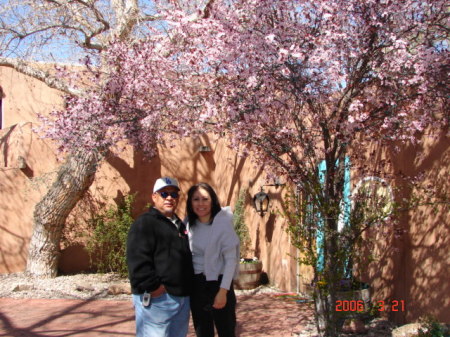 Lupe and I under a Cherry Blossom tree in NM