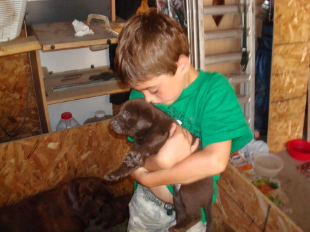 Breanden with Cocoa's puppy
