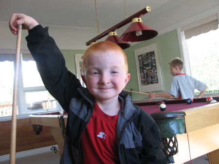 Reuben playing pool