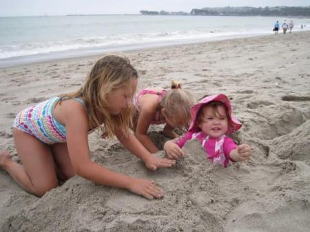 Playing with her cousins