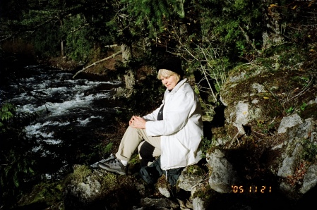 This is me, Judy, sitting by the Nanaimo river, Nov, 05