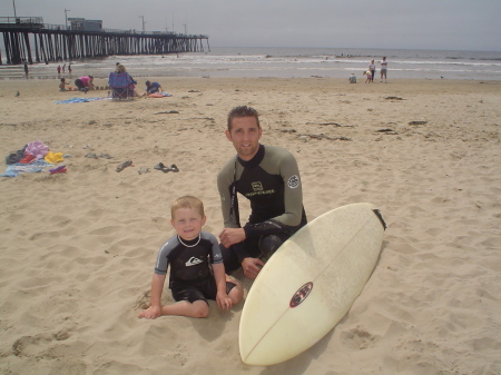 Nate and daddy surfing