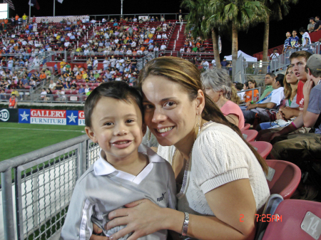 My son Jaden and I at Houston Dynamo Soccer Game!