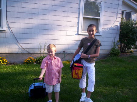Alexandria and Joshua first day of school, Fall of 2005