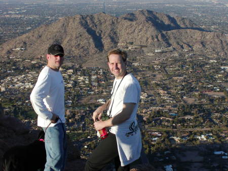 Chris and brother Kevin at the top of Camelback Mtn in Scottsdale