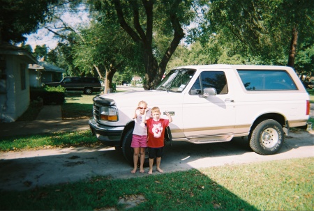 My Kids in front of daddy's truck