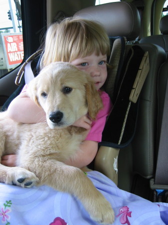 Cecelia and our new puppy