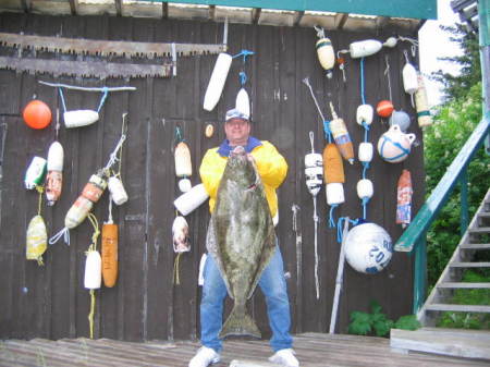 Bob and a 65 lb Halibut in Alaska