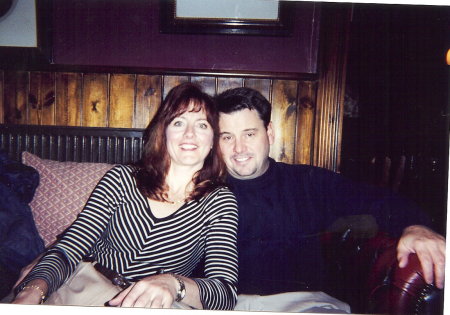 My husband and I in England