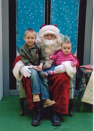 Liam and Emmerson with Santa