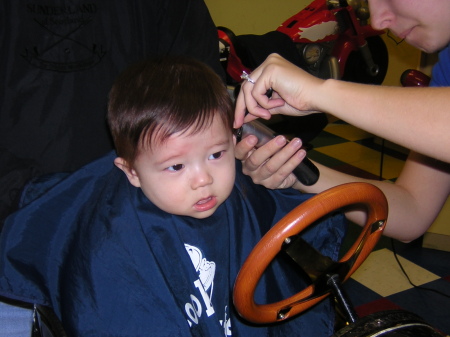 Benjamin's first haircut