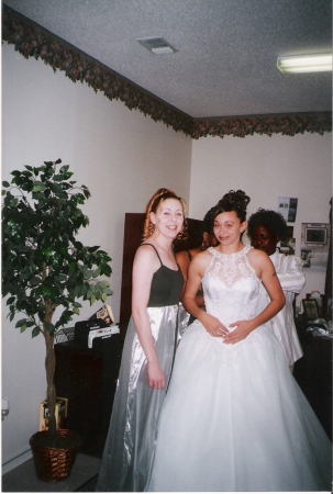 Me and my sister at her wedding in Dec. 2002.