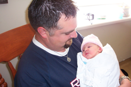 Daddy with newest baby daughter - Kayla