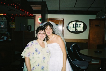 My sister, Becky, and I after her wedding!