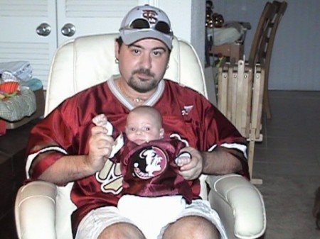 Anthony and Dad doing the FSU Tomahawk (Jan. 2006)