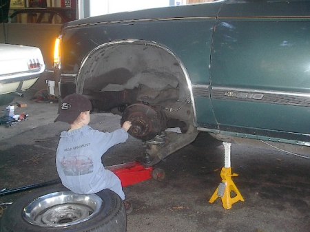 little dude , helping dad