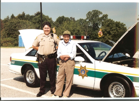 Jim and Dad at 1997 Baltimore County Sheriff's Office Cruiser Competition.