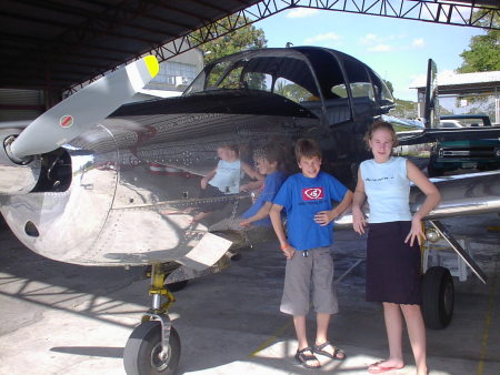 My kids visiting at Clark Air Force Base