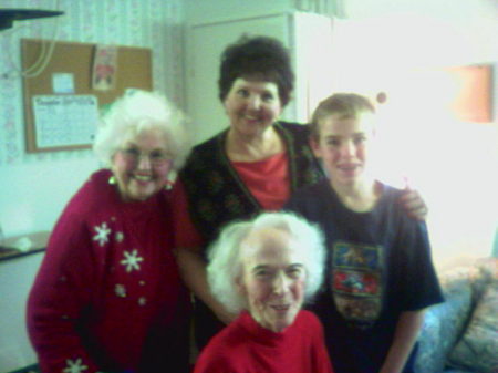 My mom, Grammy-84, Aunt Wynne-96, my son Austin-11