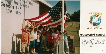Montessori Kids and there new Flag.. 2002