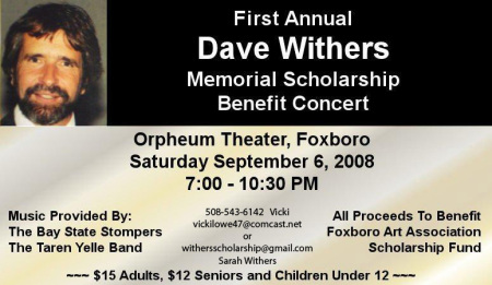 Dave Withers Memorial Scholarship Concert 9/6