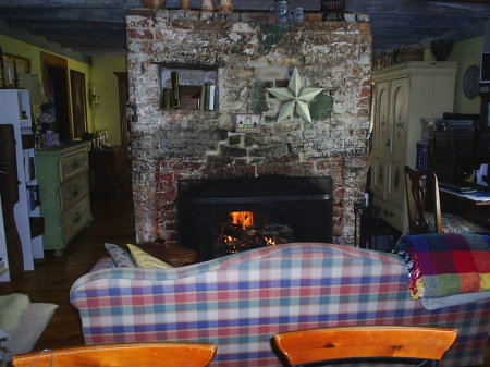 300 yr old fireplace in the kitchen.