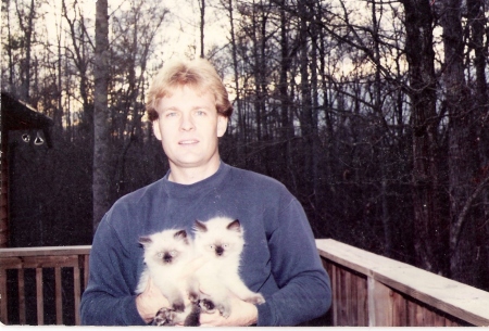 Rich with 2 of our persian kittens