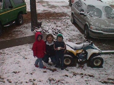 Me and the kids in our first big snow storm