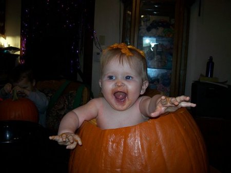 Tess LOVED her some pumpkin!