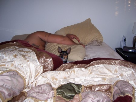 ME AND MY DOG CHICA SLEEPING