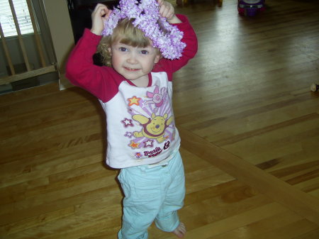 my little girl chloe wearing a lai.