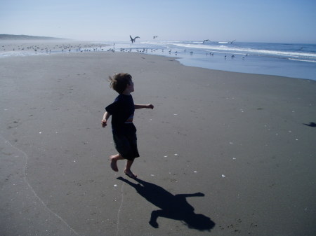 My youngest on the Oregon coast.