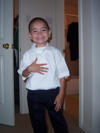 My oldest son on his 1st day of school