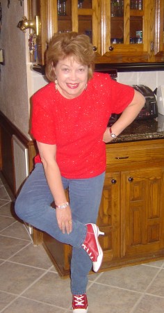 Granny Red Shoes and her Logo shoes.