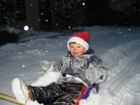 James Jr. in backyard