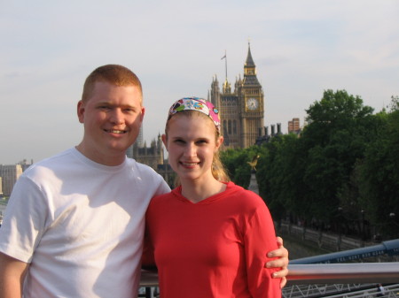 Taylor and I on our honeymoon in London, June/July 2005