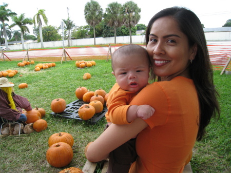 Taking my son to his first pumpkin patch.