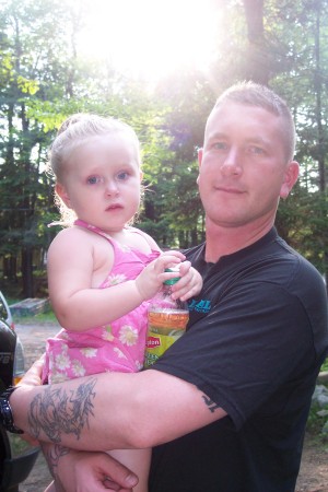 Daddy and Emma camping