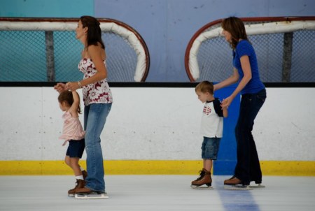 Both daughters and their babies.