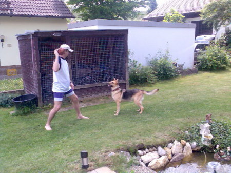 Me and my dog playing football *she loves it)