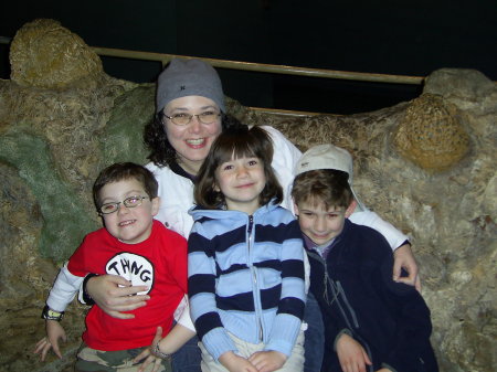 The kids, their cousin Jack and me at the Zoo