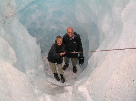 Kathy and Gene at the Fox Glacier